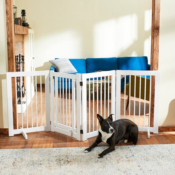 Frisco Deluxe Configurable 4-Panel Wood Dog  Gate, 30-in, White slide 1 of 8