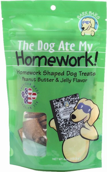 Bark Bars The Dog Ate My Homework Peanut Butter & Jelly Flavor Dog Treats, 4-oz bag slide 1 of 3