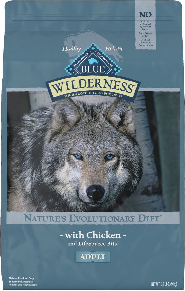 BLUE BUFFALO Wilderness Chicken Recipe GrainFree Dry Dog Food, 20lb