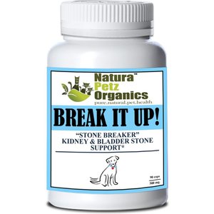 Natura Petz Organics Break It Up! Herbal Medicine for Stone Breaking for Dogs, 90 Count