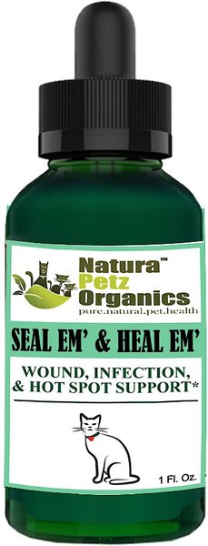 NATURA PETZ ORGANICS Seal Em & Heal Em Homeopathic Medicine for Wounds for  Cats, 1-oz bottle 
