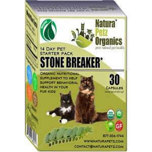 Natura Petz Organics Stone Breaker Starter Pack Homeopathic Medicine for Bladder Stones & Kidney Stones for Cats, 30 count
