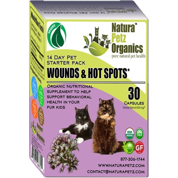 Natura Petz Organics Wound & Hot Spot Starter Pack Cat Supplement, 30 count