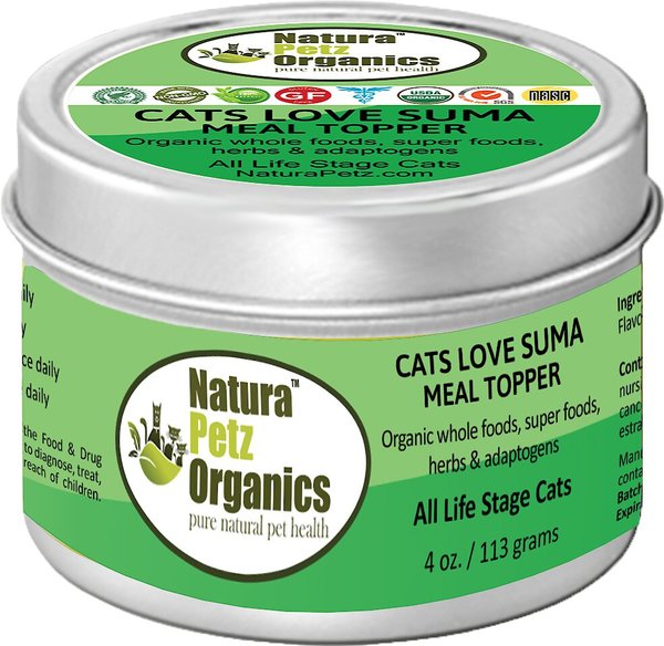 Natura Petz Organics Cats Love Suma Turkey Flavored Powder Immune Supplement for Cats, 4-oz tin slide 1 of 2