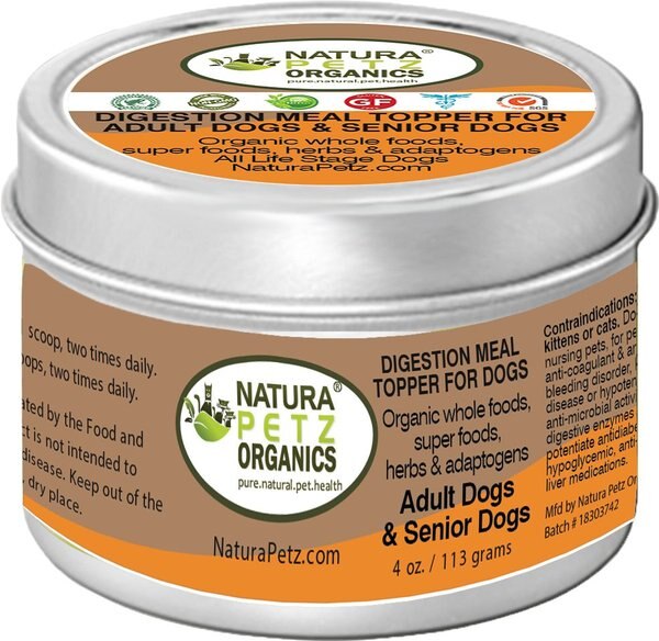 Natura Petz Organics Digestion Support Turkey Flavored Powder Digestive Aid for Dogs, 4-oz tin slide 1 of 2
