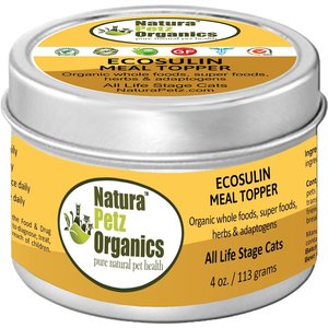Natura Petz Organics Ecosulin Turkey Flavored Powder Hormone Supplement for Cats, 4-oz tin