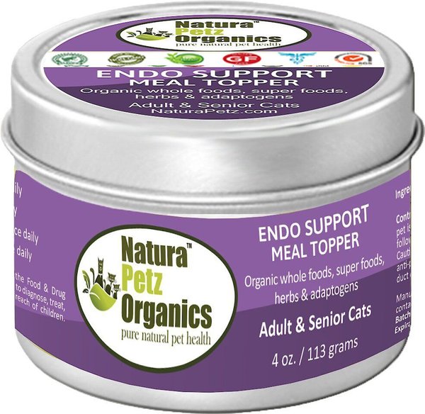 Natura Petz Organics Endo Support Turkey Flavored Powder Hormone Supplement for Cats, 4-oz tin slide 1 of 2