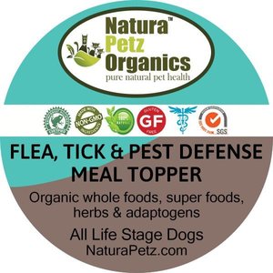 Natura Petz Organics Flea, Tick & Pest Defense Turkey Flavored Powder Immune Supplement for Dogs, 4-oz tin
