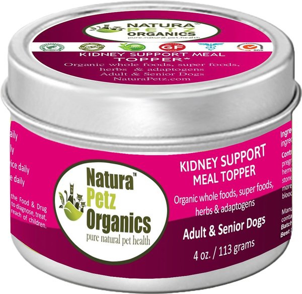 Natura Petz Organics Kidney Support Turkey Flavored Powder Kidney Supplement for Dogs, 4-oz tin slide 1 of 2