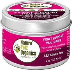 Natura Petz Organics Kidney Support Turkey Flavored Powder Kidney Supplement for Cats, 4-oz tin