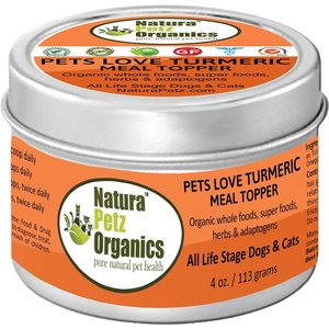 Natura Petz Organics Pets Love Turmeric Turkey Flavored Powder Immune Supplement for Dogs, 4-oz tin