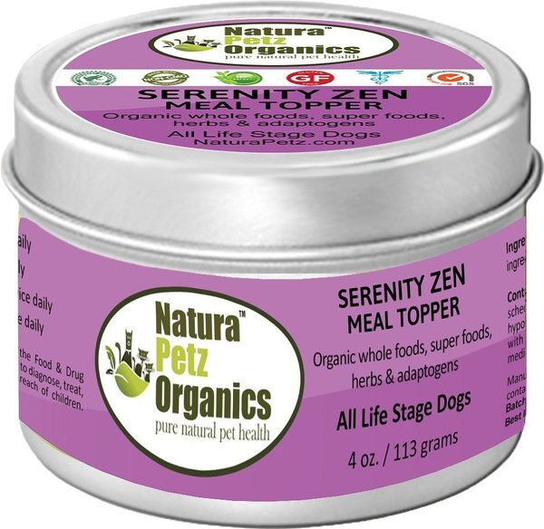 Natura Petz Organics Serenity Zen Turkey Flavored Powder Calming Supplement for Dogs, 4-oz tin slide 1 of 2