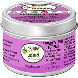 Natura Petz Organics Serenity Zen Turkey Flavored Powder Calming Supplement for Cats, 4-oz tin
