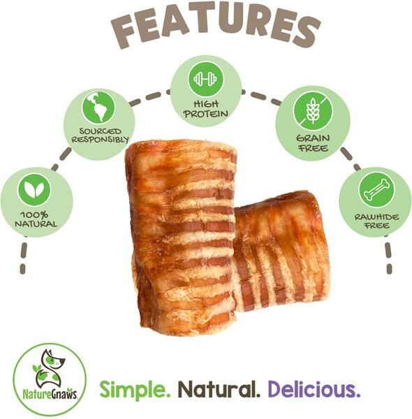 Nature Gnaws 3-in Beef Trachea Dog Chew Treats