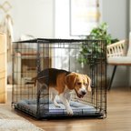 Frisco Fold & Carry Double Door Collapsible Wire Dog Crate & Mat Kit, Med/Large