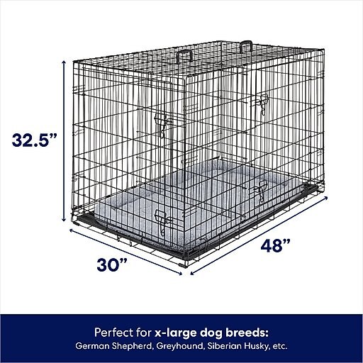 Frisco Fold & Carry Double Door Collapsible Wire Dog Crate & Mat Kit, X-Large