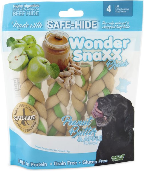 Petmate Wonder SnaXX Braids Peanut Butter & Apple Flavor Dog Treats, 4 count slide 1 of 2
