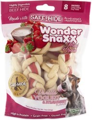 Petmate Wonder SnaXX Mini Braids Vanilla Yogurt & Strawberry Flavor Dog Treats, 8 count