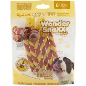 Petmate Wonder SnaXX Twists Cheese & Bacon Flavor Dog Treats, 6 count