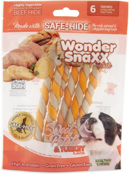 Petmate Wonder SnaXX Twists Sweet Potato & Turkey Flavor Dog Treats, 6 count slide 1 of 3