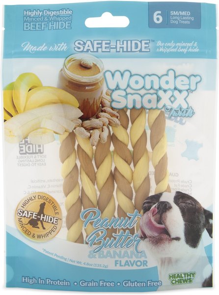 Petmate Wonder SnaXX Twists Peanut Butter & Banana Dog Treats, 6 count slide 1 of 3