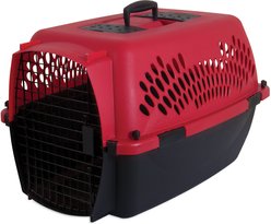 Aspen Pet Fashion Dog & Cat Kennel, Deep Red/Black, 26-in
