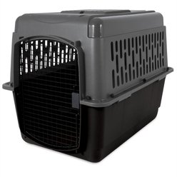 Aspen Pet Traditional Dog & Cat Kennel, Gray/Black, 36-in