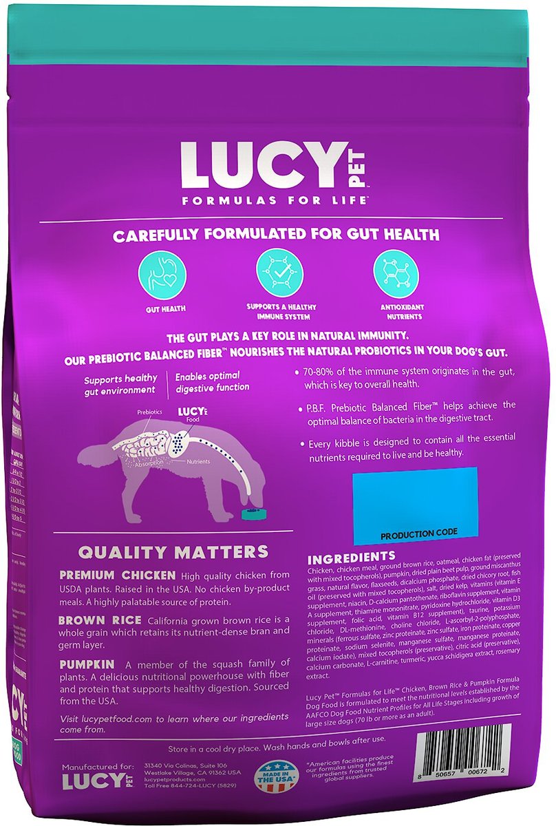LUCY PET PRODUCTS Limited Ingredient Diet Chicken, Brown Rice & Pumpkin