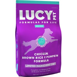 Lucy Pet Products Limited Ingredient Diet Chicken, Brown Rice & Pumpkin Formula Dry Dog Food, 12-lb bag