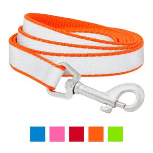 Frisco Solid Polyester Reflective Dog Leash, Orange, Small: 6-ft long, 5/8-in wide