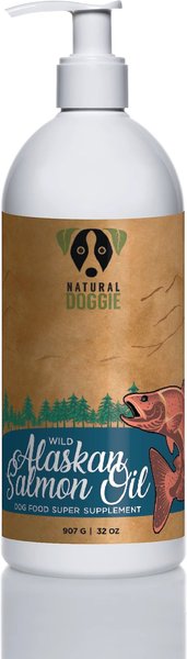 Natural Doggie Wild Alaskan Salmon Oil Dog Supplement, 32-oz bottle slide 1 of 5