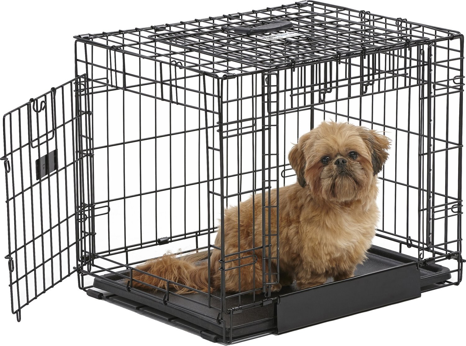 MIDWEST Ovation Trainer Double Door Collapsible Wire Dog Crate, Black