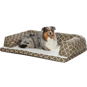 MidWest Orthopedic Bolster Dog Bed w/Removable Cover, Brown, Giant