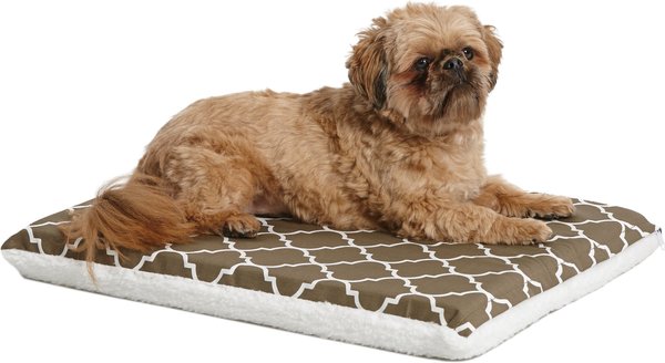 MidWest QuietTime Geo Print & Fleece Reversible Dog Crate Mat, Brown, Small  slide 1 of 5