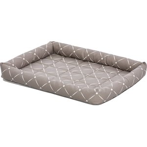 MidWest QuietTime Couture Ashton Bolster Dog Crate Mat, Mushroom, Small 