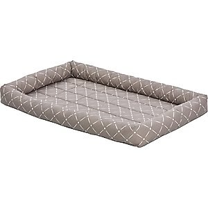 MidWest QuietTime Couture Ashton Bolster Dog Crate Mat, Mushroom, X-Large