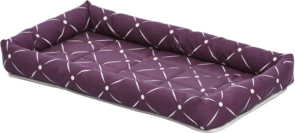 MidWest QuietTime Couture Ashton Bolster Dog Crate Mat, Plum, Small  slide 1 of 4