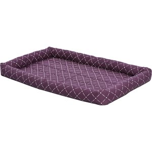 MidWest QuietTime Couture Ashton Bolster Dog Crate Mat, Plum, X-Large