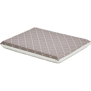 MidWest QuietTime Couture Paxton Reversible Dog Crate Mat, Mushroom / White Fleece, Intermediate
