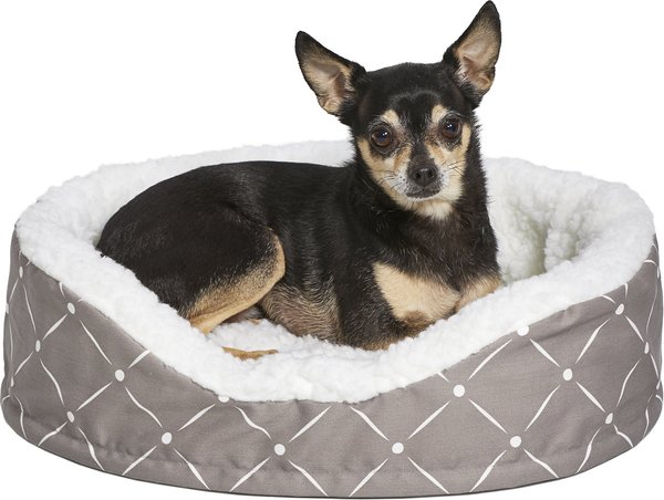 MidWest Cradle Nesting Orthopedic Bolster Cat & Dog Bed with Removable Cover, Mushroom/White, X-Small slide 1 of 4