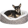 MidWest Cradle Nesting Orthopedic Bolster Cat & Dog Bed with Removable Cover, Mushroom/White, X-Small