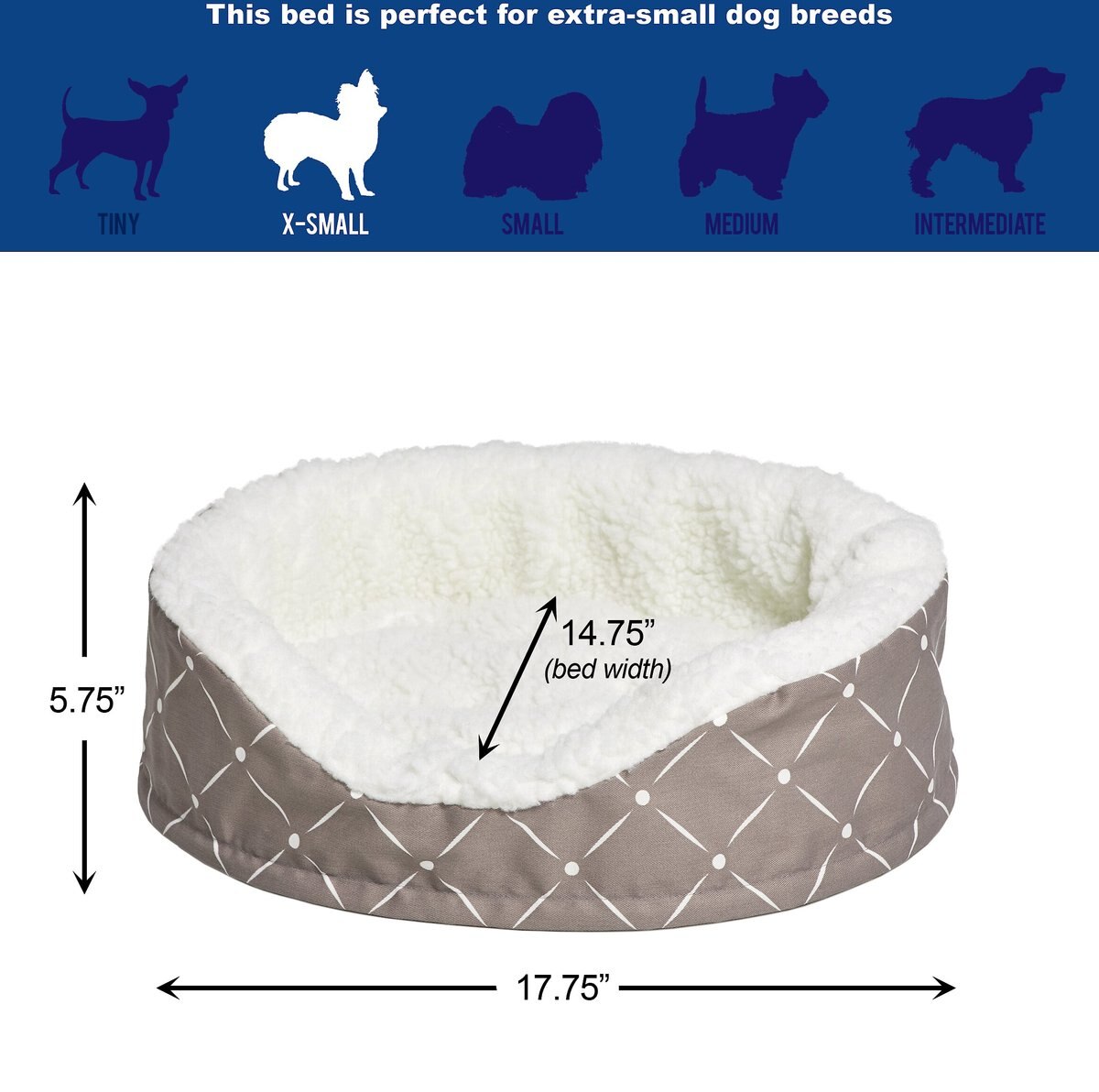 MIDWEST Cradle Nesting Orthopedic Bolster Cat & Dog Bed with Removable Cover, Mushroom/White, X