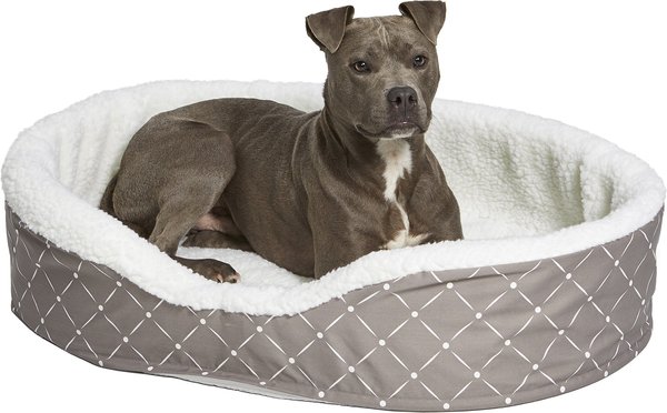 MidWest Cradle Nesting Orthopedic Bolster Cat & Dog Bed w/Removable Cover, Mushroom/White, Medium slide 1 of 4
