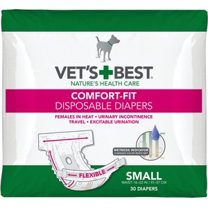 Vet's Best Comfort-Fit Disposable Female Dog Diapers, Small: 16 to 22-in waist, 30 count