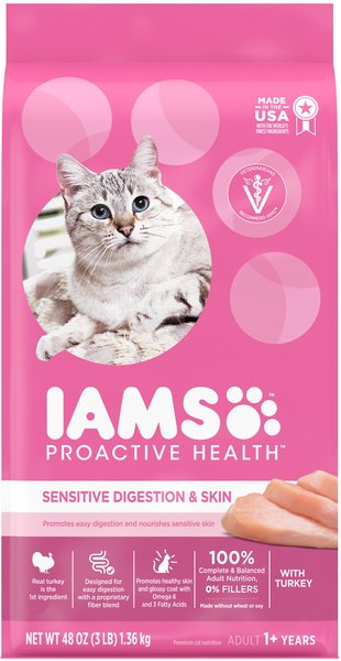 iams pink bag cat food