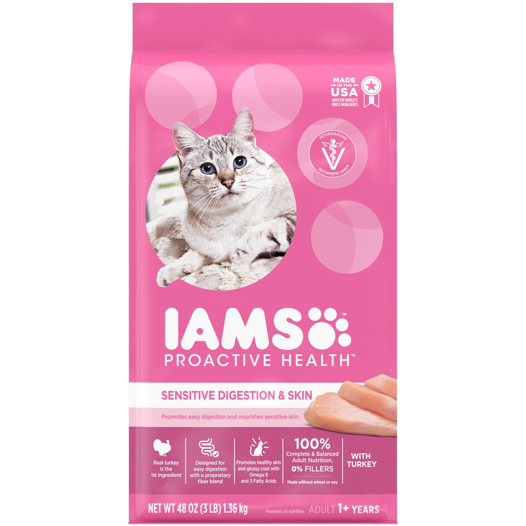 IAMS Proactive Health Sensitive Digestion Skin Turkey Dry Cat