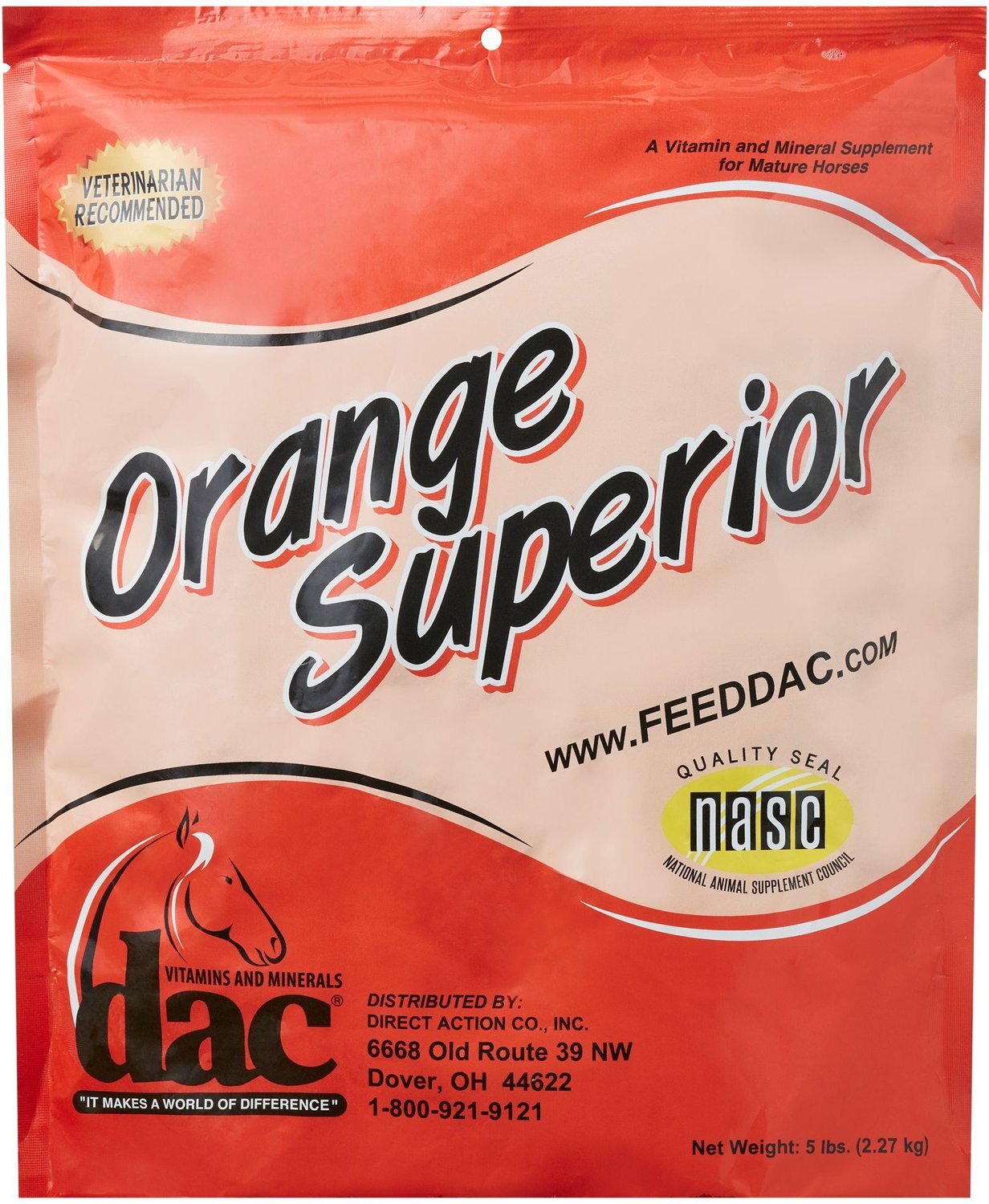DAC Orange Comprehensive Powder Horse Supplement, 5-lb bucket