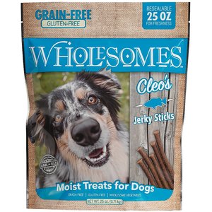 Wholesomes Cleo's Jerky Sticks Grain-Free Dog Treats, 25-oz bag