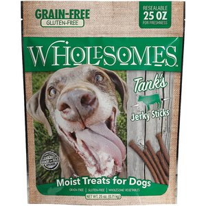Wholesomes Tank's Jerky Sticks Grain-Free Dog Treats, 25-oz bag