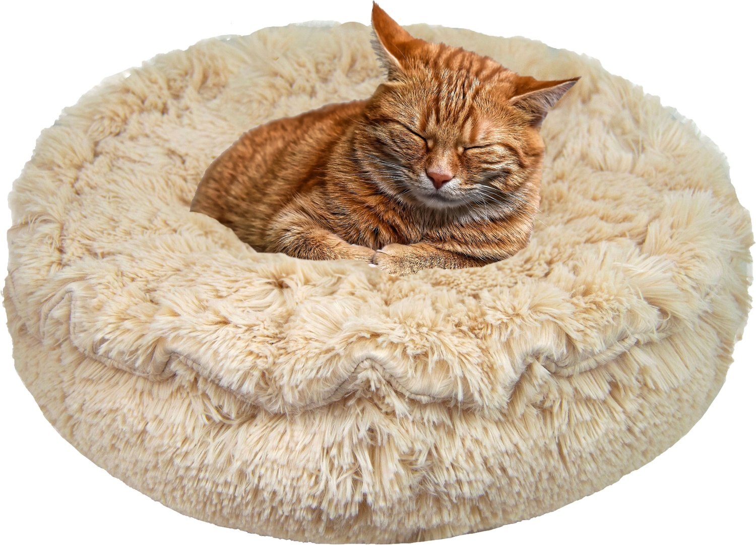 Bessie + Barnie Ultra Plush Blondie Luxury Shag Deluxe Lily Pod Pillow Cat & Dog Bed, Blondie